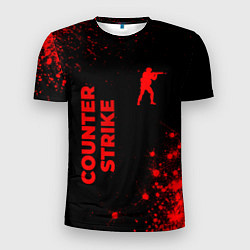 Футболка спортивная мужская Counter Strike - red gradient вертикально, цвет: 3D-принт
