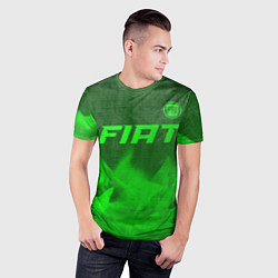 Футболка спортивная мужская Fiat - green gradient посередине, цвет: 3D-принт — фото 2