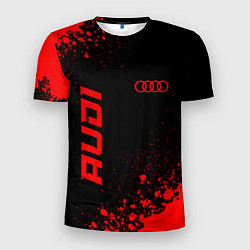 Футболка спортивная мужская Audi - red gradient вертикально, цвет: 3D-принт