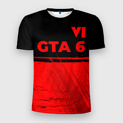 Футболка спортивная мужская GTA 6 - red gradient посередине, цвет: 3D-принт
