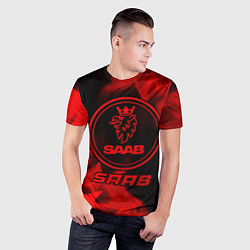 Футболка спортивная мужская Saab - red gradient, цвет: 3D-принт — фото 2