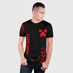 Футболка спортивная мужская Minecraft - red gradient вертикально, цвет: 3D-принт — фото 2