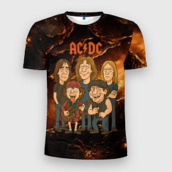 Футболка спортивная мужская ACDC карикатурный стиль, цвет: 3D-принт