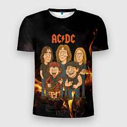 Футболка спортивная мужская ACDC в мультяшном стиле, цвет: 3D-принт