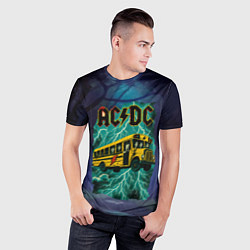 Футболка спортивная мужская Летающий автобус с ACDC, цвет: 3D-принт — фото 2