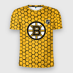 Мужская спорт-футболка Бостон Брюинз - желтые соты