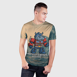 Футболка спортивная мужская Гиппоптимус Прайм - бегемот трансформер, цвет: 3D-принт — фото 2