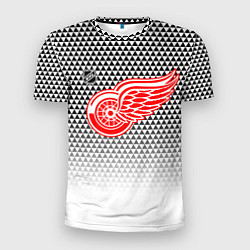 Мужская спорт-футболка Детройт Ред Уингз - геометрический градиент
