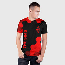 Футболка спортивная мужская The Sims - red gradient вертикально, цвет: 3D-принт — фото 2