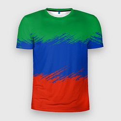 Футболка спортивная мужская Дагестанские цвета, цвет: 3D-принт