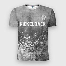 Футболка спортивная мужская Nickelback - grey gradient посередине, цвет: 3D-принт