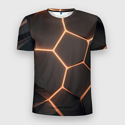 Футболка спортивная мужская Серая текстура из сот, цвет: 3D-принт