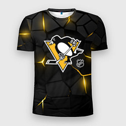 Мужская спорт-футболка Питтсбург Пингвинз - плиты с подсветкой