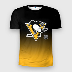 Футболка спортивная мужская Питтсбург Пингвинз - градиент, цвет: 3D-принт