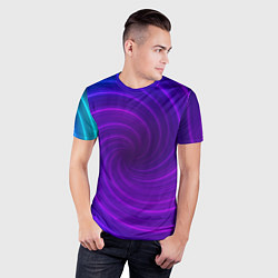 Футболка спортивная мужская Фиолетовая спираль, цвет: 3D-принт — фото 2