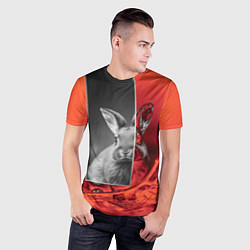 Футболка спортивная мужская Хмурый кролик, цвет: 3D-принт — фото 2