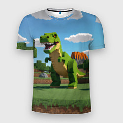 Футболка спортивная мужская Тираннозавр рекс - Майнкрафт, цвет: 3D-принт