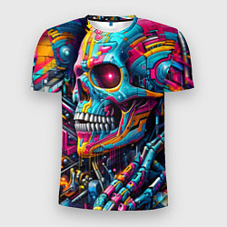 Футболка спортивная мужская Cyber skull - pattern, цвет: 3D-принт