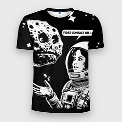 Футболка спортивная мужская Космонавт и астероид, цвет: 3D-принт