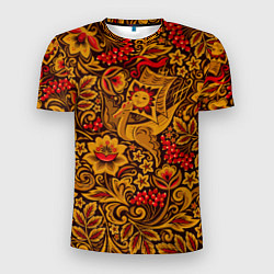 Футболка спортивная мужская Летучий корабль в стиле хохломской росписи, цвет: 3D-принт