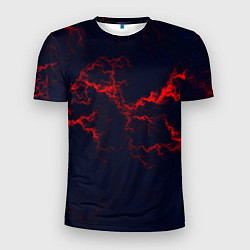 Футболка спортивная мужская Lightning red glow, цвет: 3D-принт