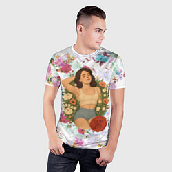 Футболка спортивная мужская Lana Del Rey в полевых цветах, цвет: 3D-принт — фото 2