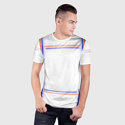 Футболка спортивная мужская Neon white orange light blue, цвет: 3D-принт — фото 2