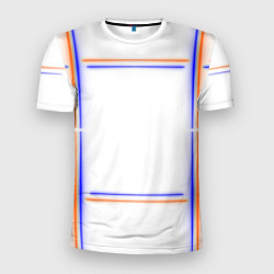 Футболка спортивная мужская Neon white orange light blue, цвет: 3D-принт