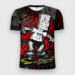 Футболка спортивная мужская Татуированный барт, цвет: 3D-принт