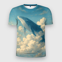 Футболка спортивная мужская Кит в облаках, цвет: 3D-принт
