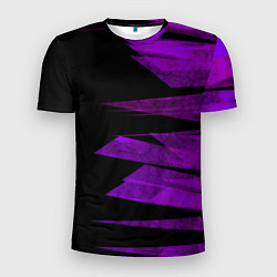 Футболка спортивная мужская Color purple black stripes, цвет: 3D-принт