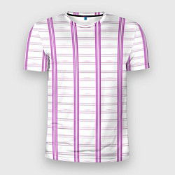 Футболка спортивная мужская Color white cage pink line, цвет: 3D-принт