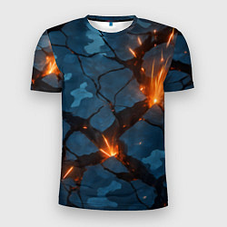 Футболка спортивная мужская Разлом камуфляжный плит, цвет: 3D-принт