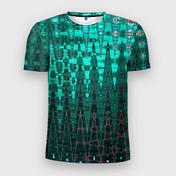 Футболка спортивная мужская Нефритовый зелёный абстракция, цвет: 3D-принт