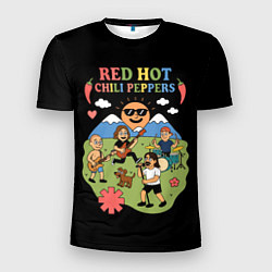 Футболка спортивная мужская Red Hot Chili Peppers, мультяшный стиль, цвет: 3D-принт