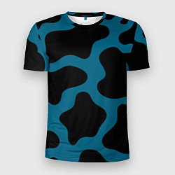 Мужская спорт-футболка Синяя коровья расцветка