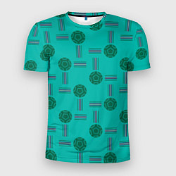 Футболка спортивная мужская Мячи и полосы, цвет: 3D-принт