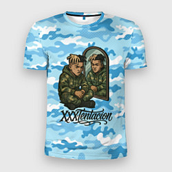 Футболка спортивная мужская XXXTentacion сидит рядом с зеркалом, цвет: 3D-принт