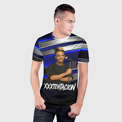 Футболка спортивная мужская XXXTentacion с микрофоном довольный, цвет: 3D-принт — фото 2