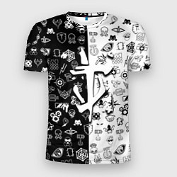 Мужская спорт-футболка Doom ачивки паттерн