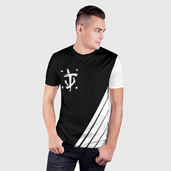 Футболка спортивная мужская Doom white geometry, цвет: 3D-принт — фото 2