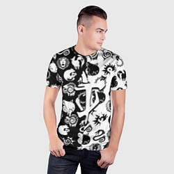 Футболка спортивная мужская Doom anime black pattern, цвет: 3D-принт — фото 2