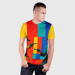 Футболка спортивная мужская Перестрелка ковбоев поп-арт, цвет: 3D-принт — фото 2