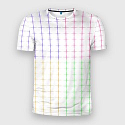 Мужская спорт-футболка Color white multicolored stripes