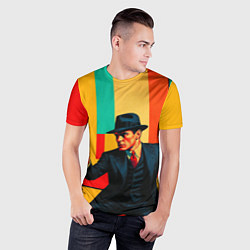 Футболка спортивная мужская Мужчина с пистолетом поп-арт, цвет: 3D-принт — фото 2