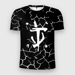 Футболка спортивная мужская Doom трещины текстура, цвет: 3D-принт