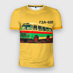 Футболка спортивная мужская Ретро автобус ГЗА-651 поп-арт, цвет: 3D-принт