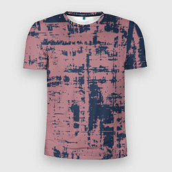 Футболка спортивная мужская Текстура с потертостями сине-розовая, цвет: 3D-принт