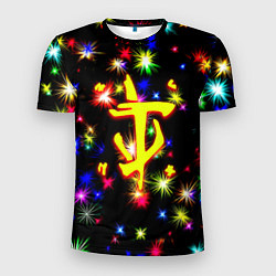 Футболка спортивная мужская Doom новогодние искры, цвет: 3D-принт