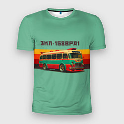 Футболка спортивная мужская Ретро автобус ЗИЛ 158ВРА1 поп-арт, цвет: 3D-принт
